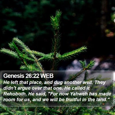 Genesis 26:22 WEB Bible Verse Image