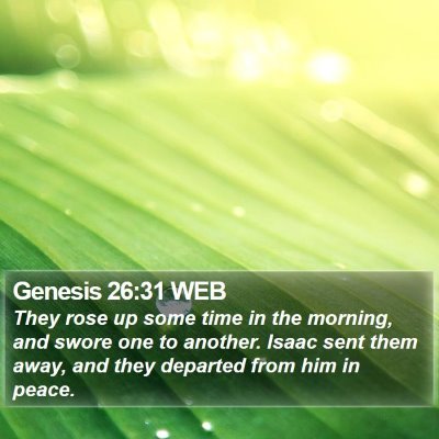 Genesis 26:31 WEB Bible Verse Image