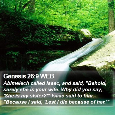 Genesis 26:9 WEB Bible Verse Image