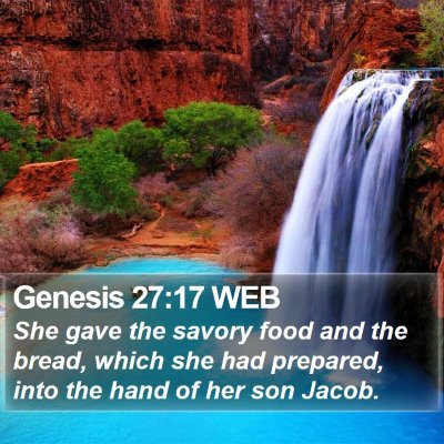Genesis 27:17 WEB Bible Verse Image