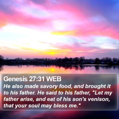 Genesis 27:31 WEB Bible Verse Image