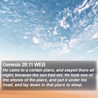 Genesis 28:11 WEB Bible Verse Image