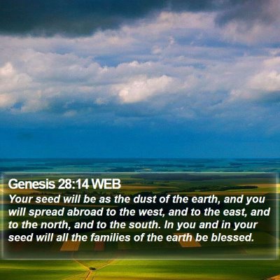 Genesis 28:14 WEB Bible Verse Image