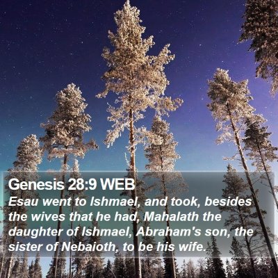 Genesis 28:9 WEB Bible Verse Image