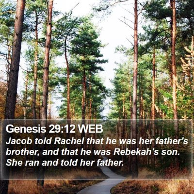 Genesis 29:12 WEB Bible Verse Image