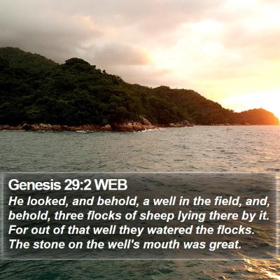 Genesis 29:2 WEB Bible Verse Image