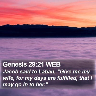 Genesis 29:21 WEB Bible Verse Image