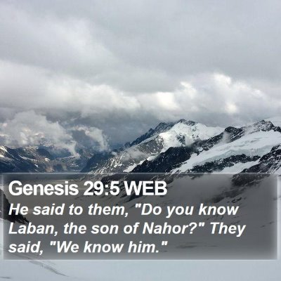 Genesis 29:5 WEB Bible Verse Image