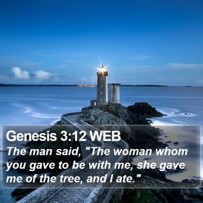 Genesis 3:12 WEB Bible Verse Image