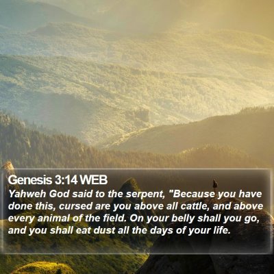 Genesis 3:14 WEB Bible Verse Image
