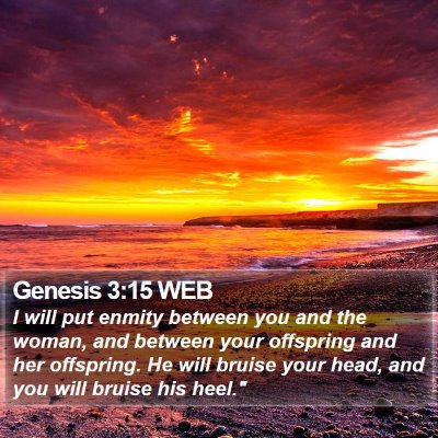 Genesis 3:15 WEB Bible Verse Image