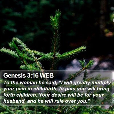 Genesis 3:16 WEB Bible Verse Image