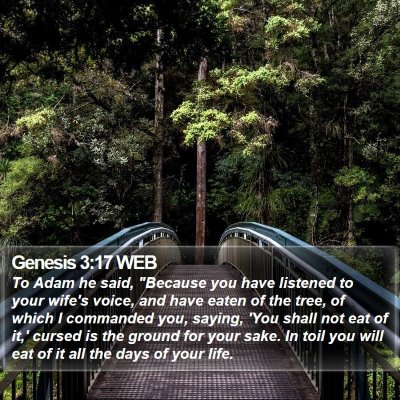 Genesis 3:17 WEB Bible Verse Image