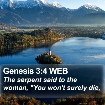 Genesis 3:4 WEB Bible Verse Image