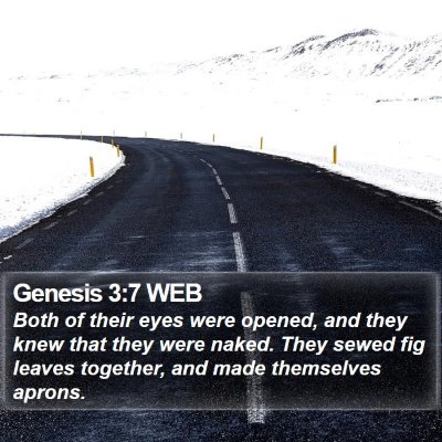 Genesis 3:7 WEB Bible Verse Image