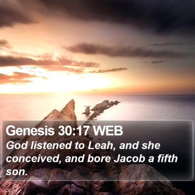 Genesis 30:17 WEB Bible Verse Image