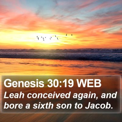 Genesis 30:19 WEB Bible Verse Image