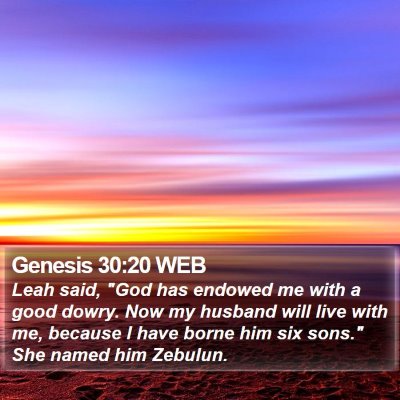 Genesis 30:20 WEB Bible Verse Image