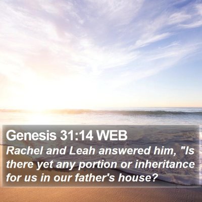 Genesis 31:14 WEB Bible Verse Image