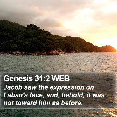 Genesis 31:2 WEB Bible Verse Image