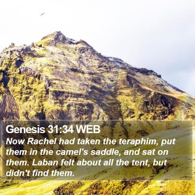 Genesis 31:34 WEB Bible Verse Image