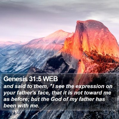 Genesis 31:5 WEB Bible Verse Image