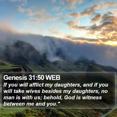 Genesis 31:50 WEB Bible Verse Image