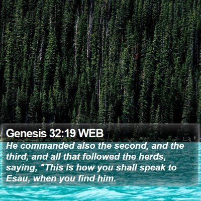 Genesis 32:19 WEB Bible Verse Image
