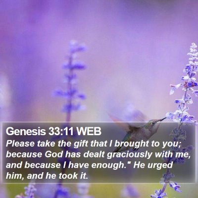 Genesis 33:11 WEB Bible Verse Image