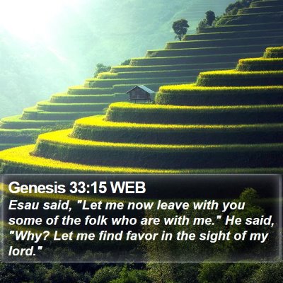 Genesis 33:15 WEB Bible Verse Image