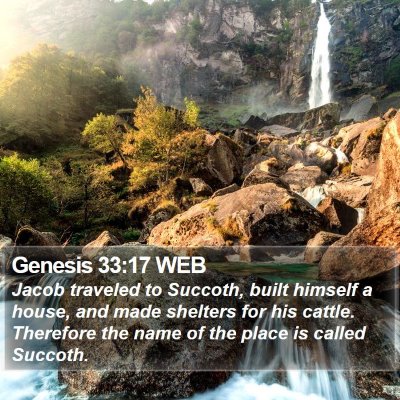 Genesis 33:17 WEB Bible Verse Image