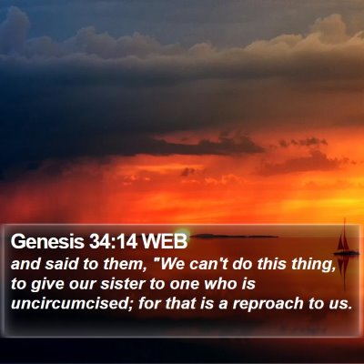 Genesis 34:14 WEB Bible Verse Image