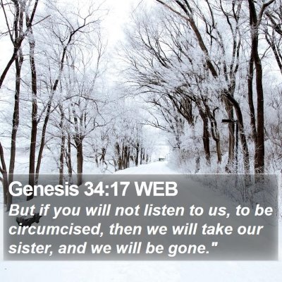 Genesis 34:17 WEB Bible Verse Image