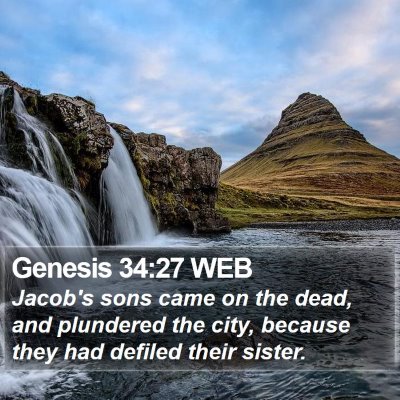 Genesis 34:27 WEB Bible Verse Image