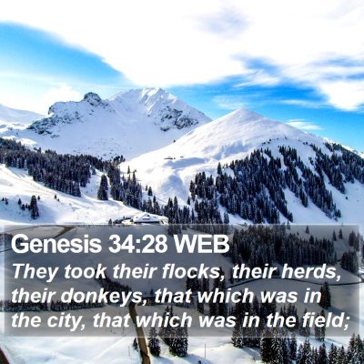 Genesis 34:28 WEB Bible Verse Image