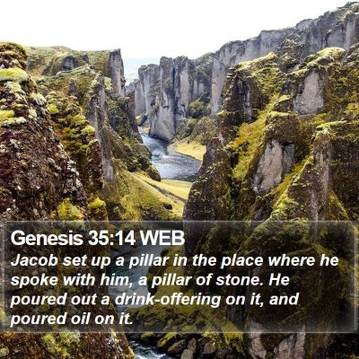 Genesis 35:14 WEB Bible Verse Image