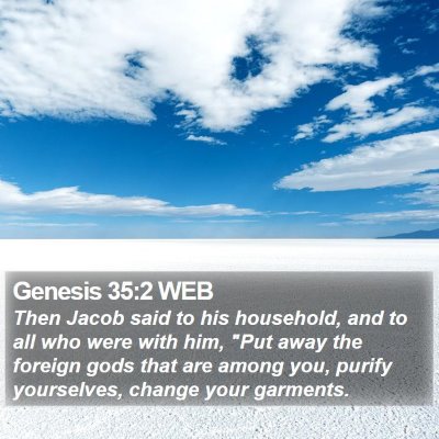 Genesis 35:2 WEB Bible Verse Image