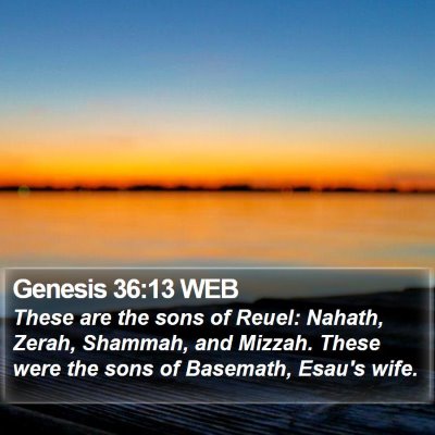 Genesis 36:13 WEB Bible Verse Image