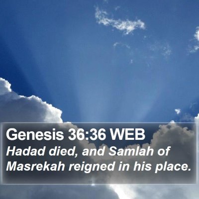 Genesis 36:36 WEB Bible Verse Image