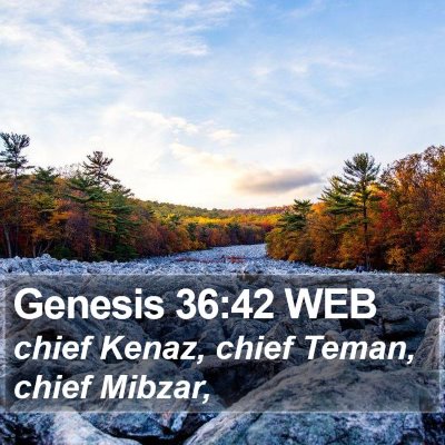 Genesis 36:42 WEB Bible Verse Image