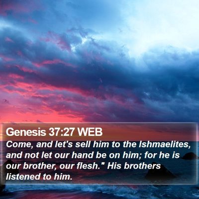 Genesis 37:27 WEB Bible Verse Image