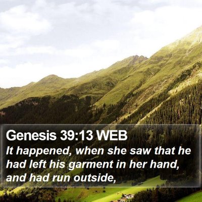 Genesis 39:13 WEB Bible Verse Image