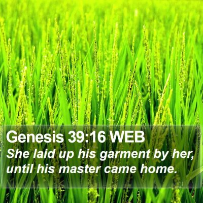 Genesis 39:16 WEB Bible Verse Image
