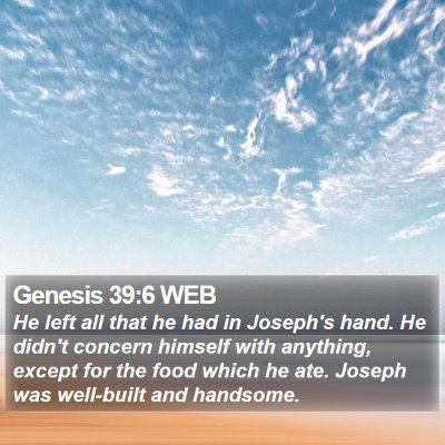 Genesis 39:6 WEB Bible Verse Image