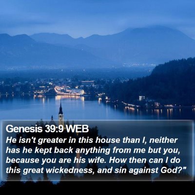 Genesis 39:9 WEB Bible Verse Image