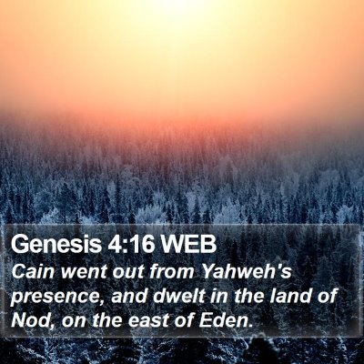 Genesis 4:16 WEB Bible Verse Image