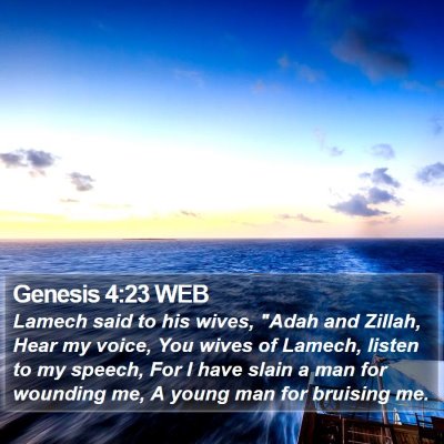 Genesis 4:23 WEB Bible Verse Image