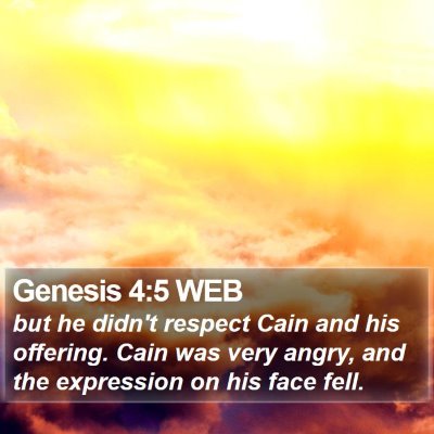 Genesis 4:5 WEB Bible Verse Image