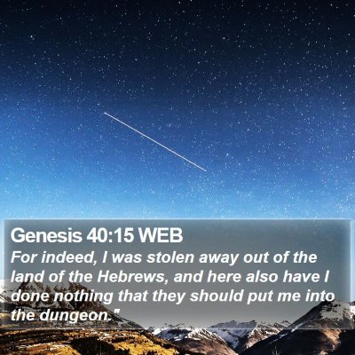 Genesis 40:15 WEB Bible Verse Image