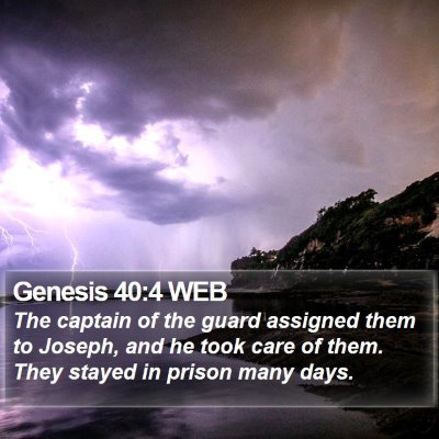 Genesis 40:4 WEB Bible Verse Image